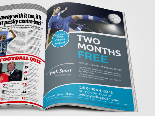 York Sport Village full page magazine advert